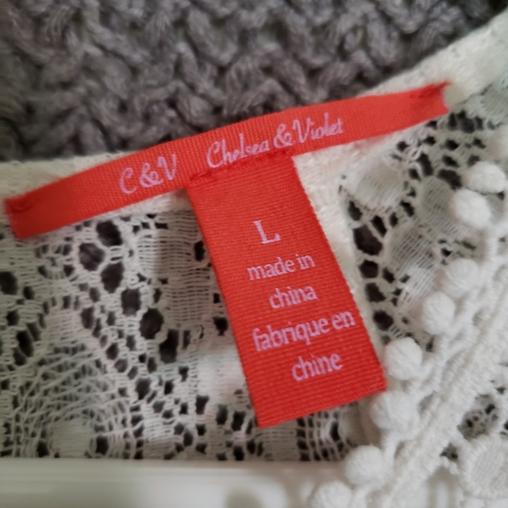 C&V Chelsea and Violet | Floral Crochet Lace Top - Picture 2 of 2